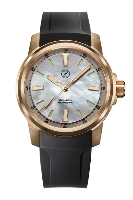 Zelos Aurora Field 42mm Br 'Grey MOP' kol saati