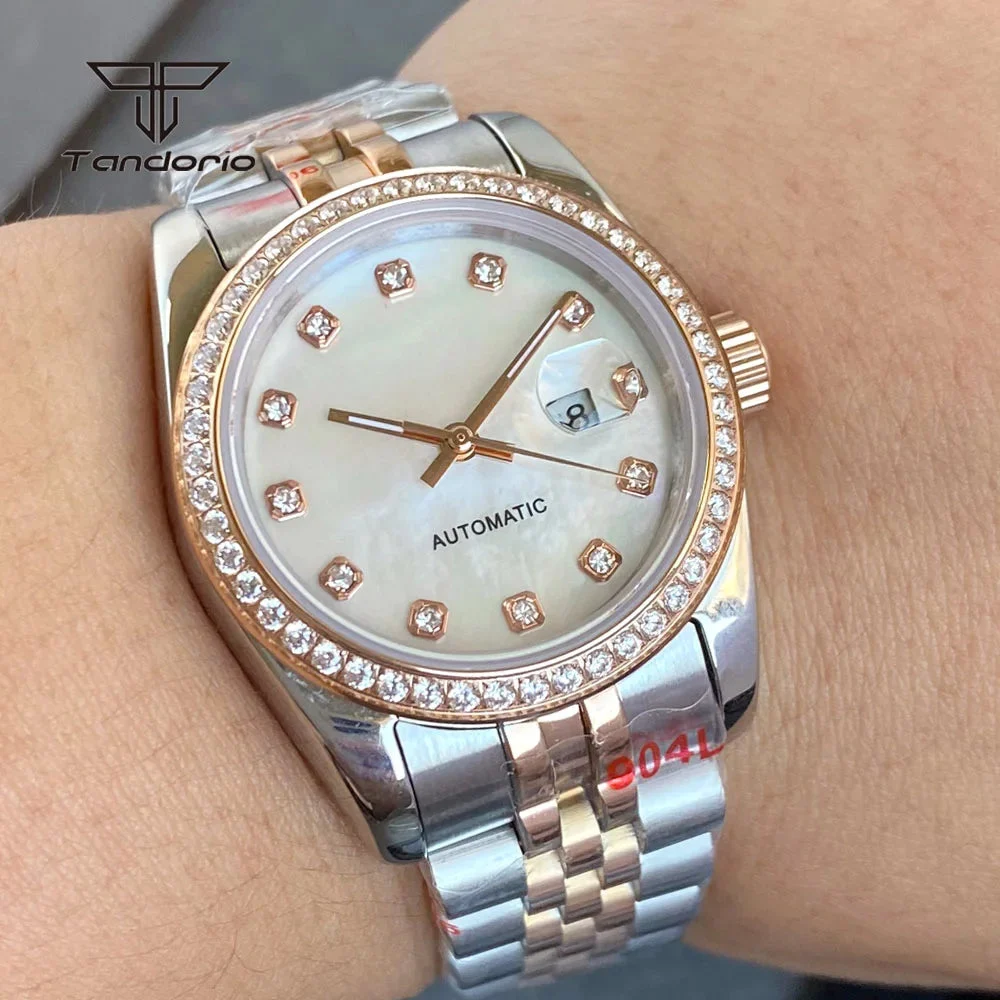 Tandorio Watches Tandorio TD151B 31mm 's TMI NH05 Automatic Watch Sapphire 5Bar 14:350686#rose gold B;5:57000035#glass back 31 mm kol saati