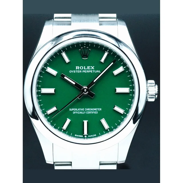 Rolex Oyster Perpetual Green Dial 210000084001 kol saati