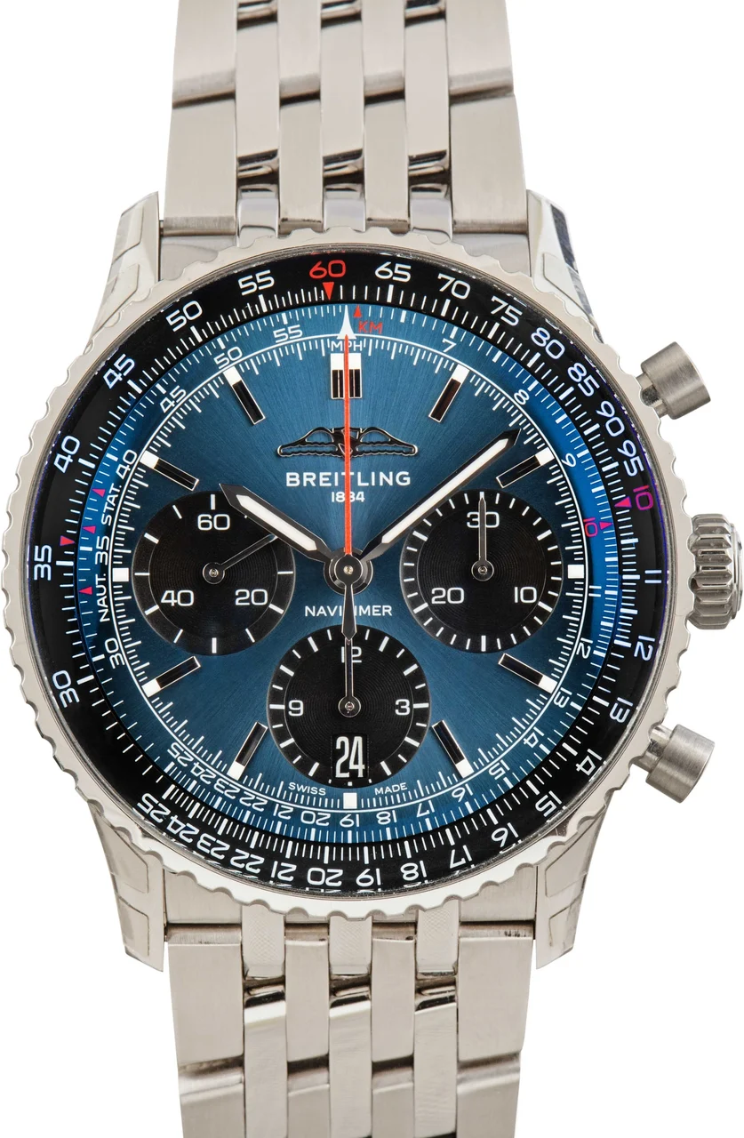Breitling Navitimer Chronograph Blue Index Dial AB0139241C1A1 43 mm kol saati