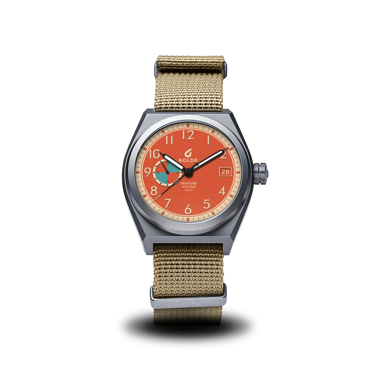 BOLDR Supply Co. Venture Wayfarer-Tangerine VE-WFTG-TI-20-44 44 mm kol saati