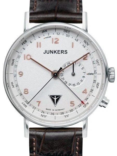 Junkers Eisvogel F13 Swiss Quartz Watch with Day, Week, Month #6734-4 kol saati