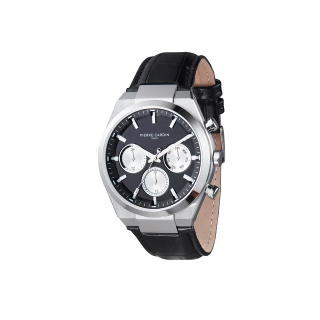 Batignolles Influential Multifunction watch with Black Dial with Leather Strap CML.0012 ko