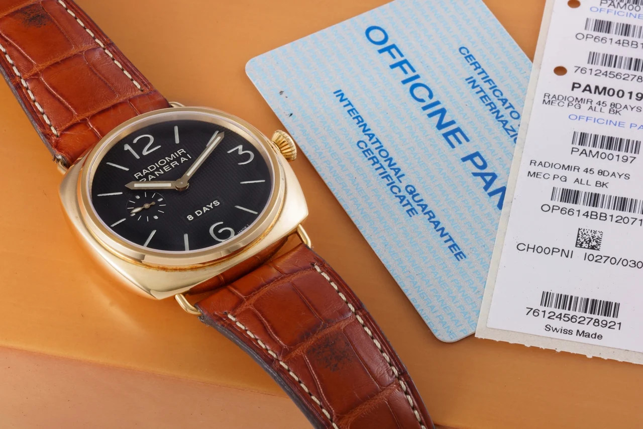 Panerai PANERAI REF. PAM00197 RADIMOR 8 DAYS, 18K PINK GOLD,LIMITED 270/300 kol saati