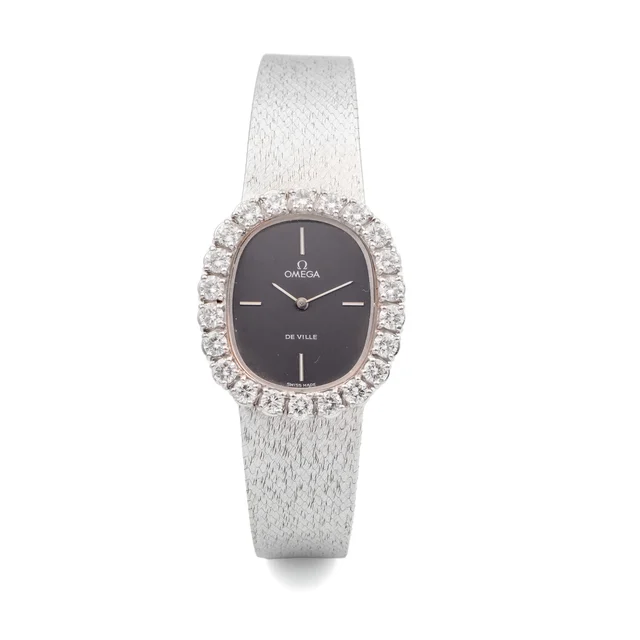 OMEGA OMEGA, REF. 8283, DEVILLE, DIAMOND BEZEL, WHITE GOLD kol saati