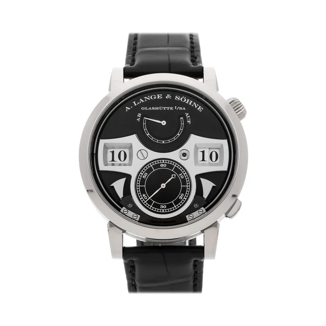 A. Lange & Sohne Lange & Söhne Zeitwerk 145.029 44MM White Gold Black Dial A. Lange & Söhn