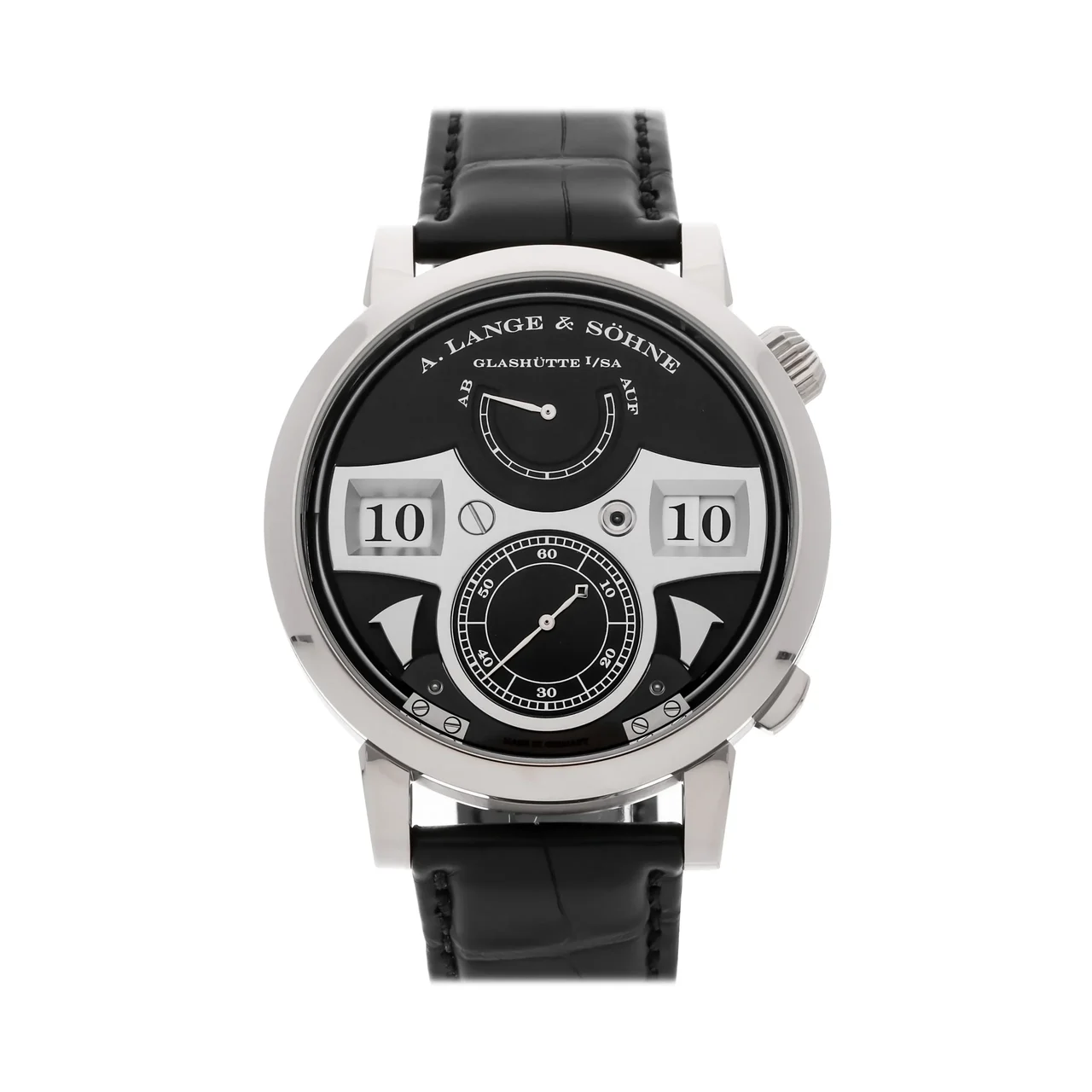A. Lange & Sohne Lange & Söhne Zeitwerk 145.029 44MM White Gold Black Dial A. Lange & Söhne Zeitwerk 145.029 44MM White Gold Black Dial 44 mm kol saati
