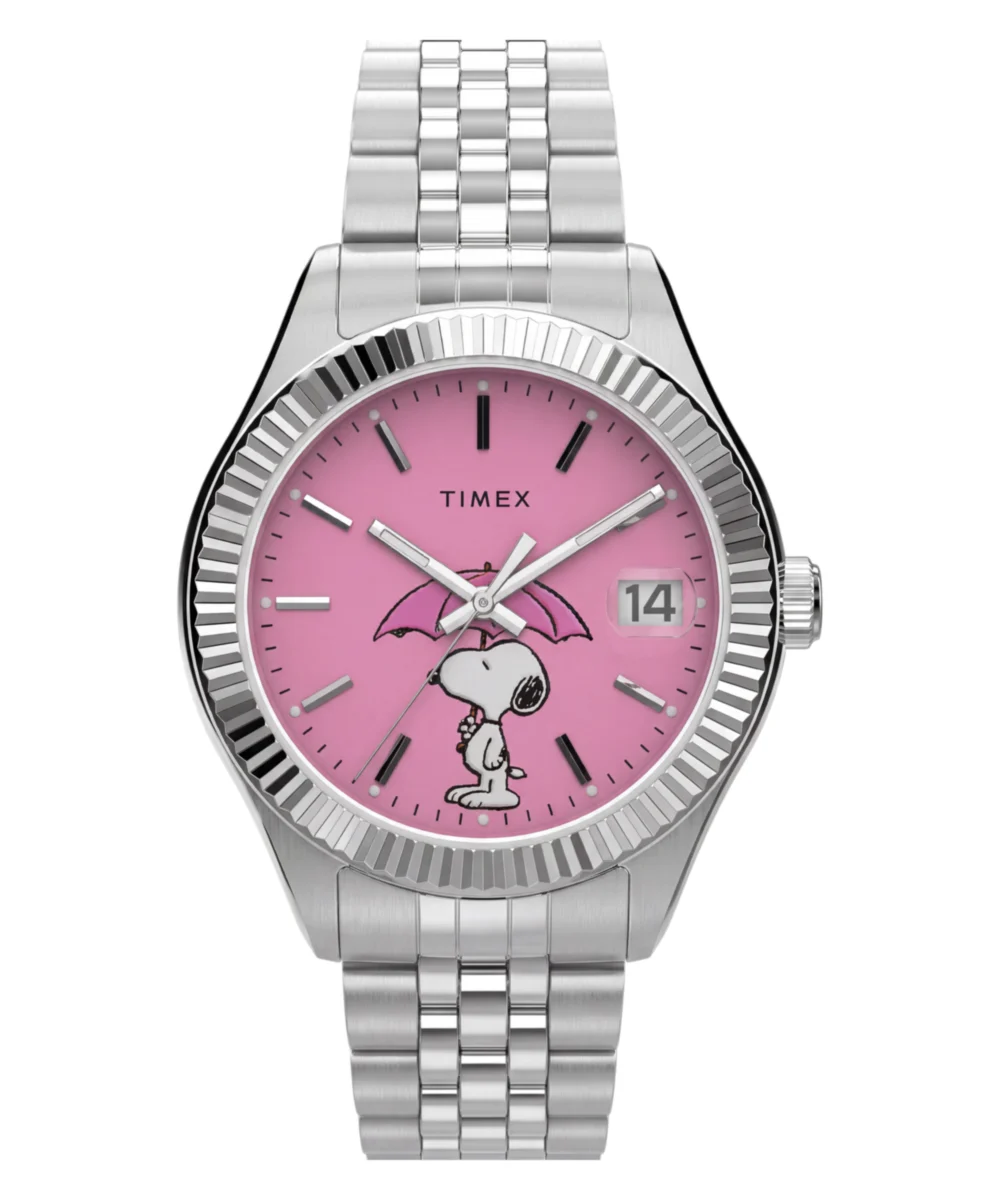 Timex Peanuts® x Legacy Snoopy Umbrella Stainless Steel Bracelet Watch TW2Y85500 34 mm kol saati