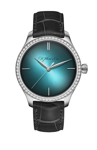 H. Moser & Cie. - Moser & Cie. Armbanduhr Endeavour Centre Seconds Diamonds Pu kol saati