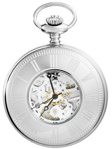 Charles Hubert Paris Charles-Hubert Mechanical Silver Tone Pocket Watch with Observation W