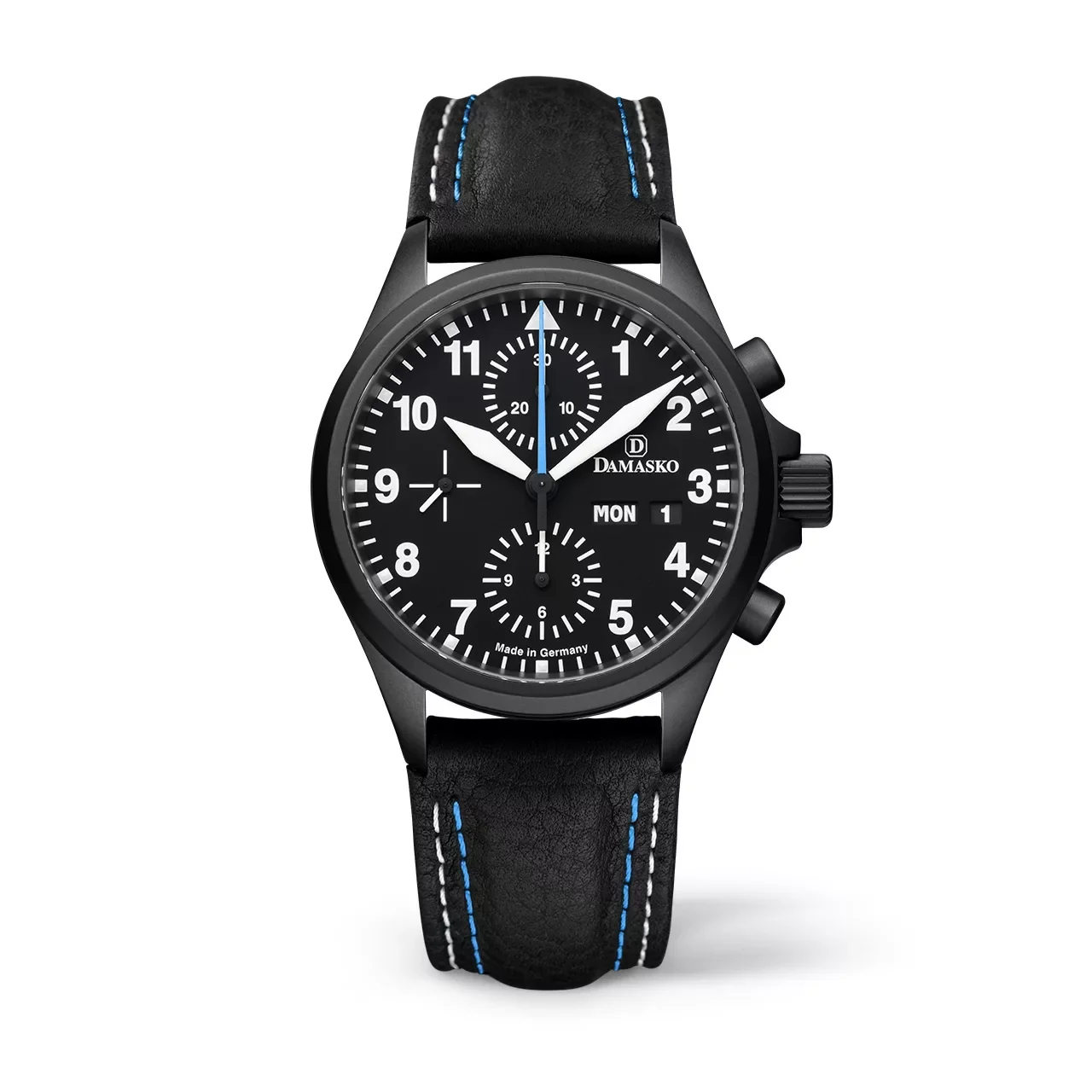 Damasko DC58-BLACK-SI-UP-LB-BLUE-WHITE-DS DAMASKO-DC58-BLACK-SI-UP-LB-BLUE-WHITE-DS 40 mm kol saati