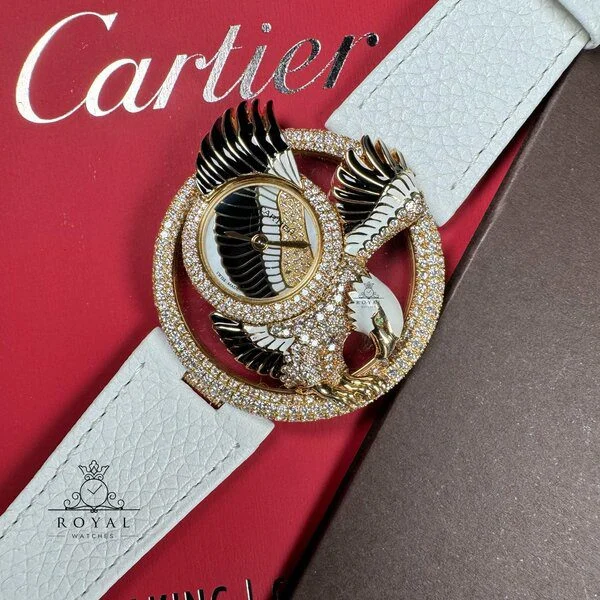 Cartier Eagle 18K Gold Full Diamond (Extremely Rare Piece) kol saati