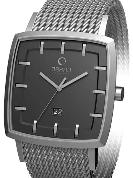 Obaku Harmony 40mm Wide Quartz Watch with Steel Mesh Bracelet #V134GCBMC kol saati