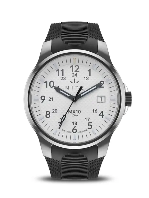Nite Watches Pre-Order MX10POLARBLACKRUBBER kol saati