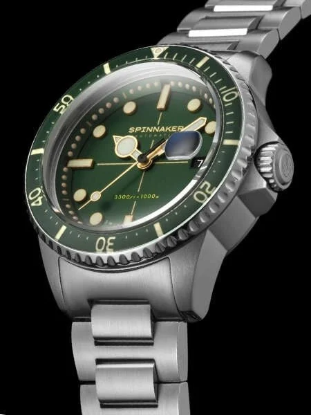 Spinnaker Green Tesei Mille Metri 1000-Meter Swiss Automatic Dive Watch #SP-5090-33 44 mm kol saati