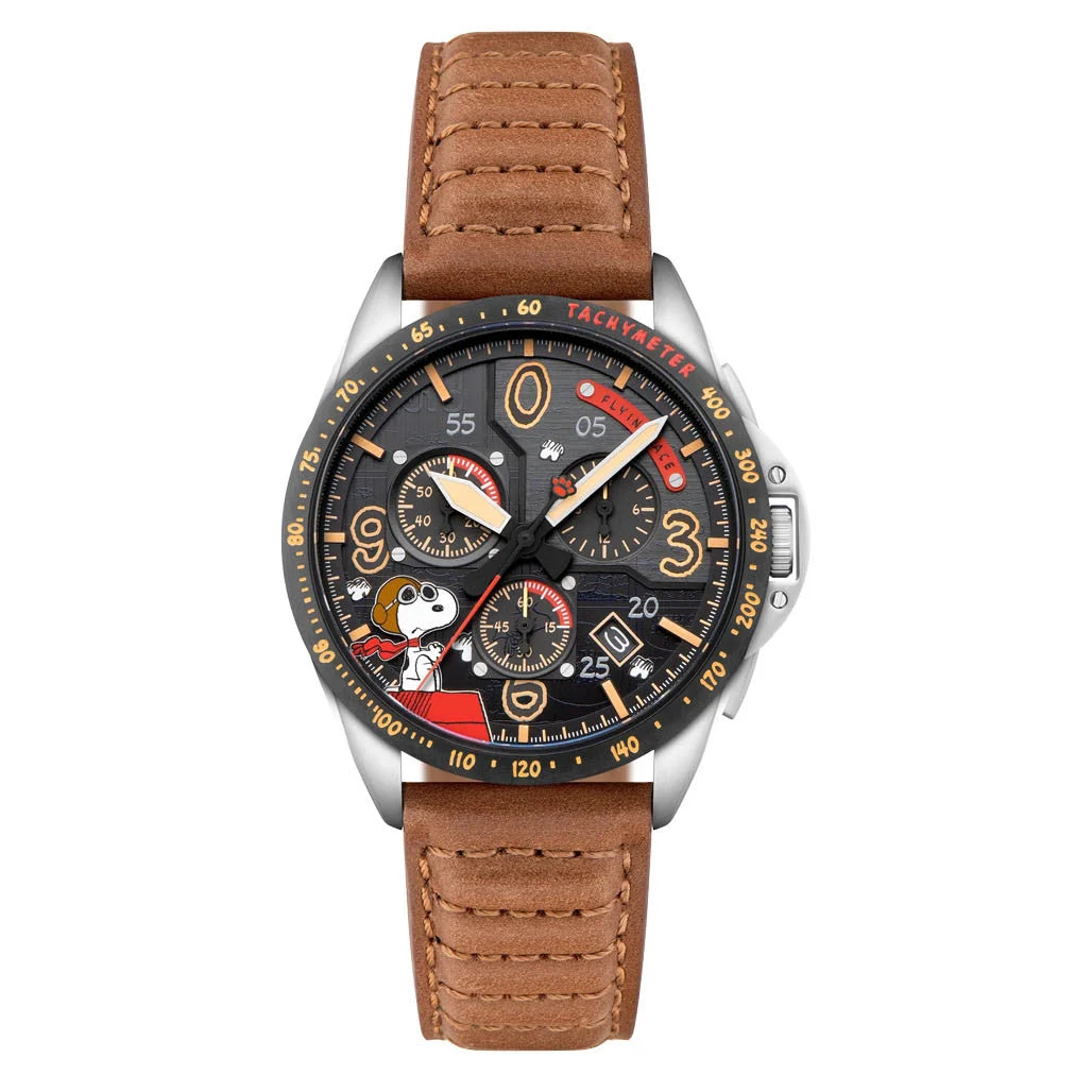 AVI-8 Peanuts Blakeslee Snoopy Flying Ace LE in Biplane Brown #AV-4140-02 kol saati