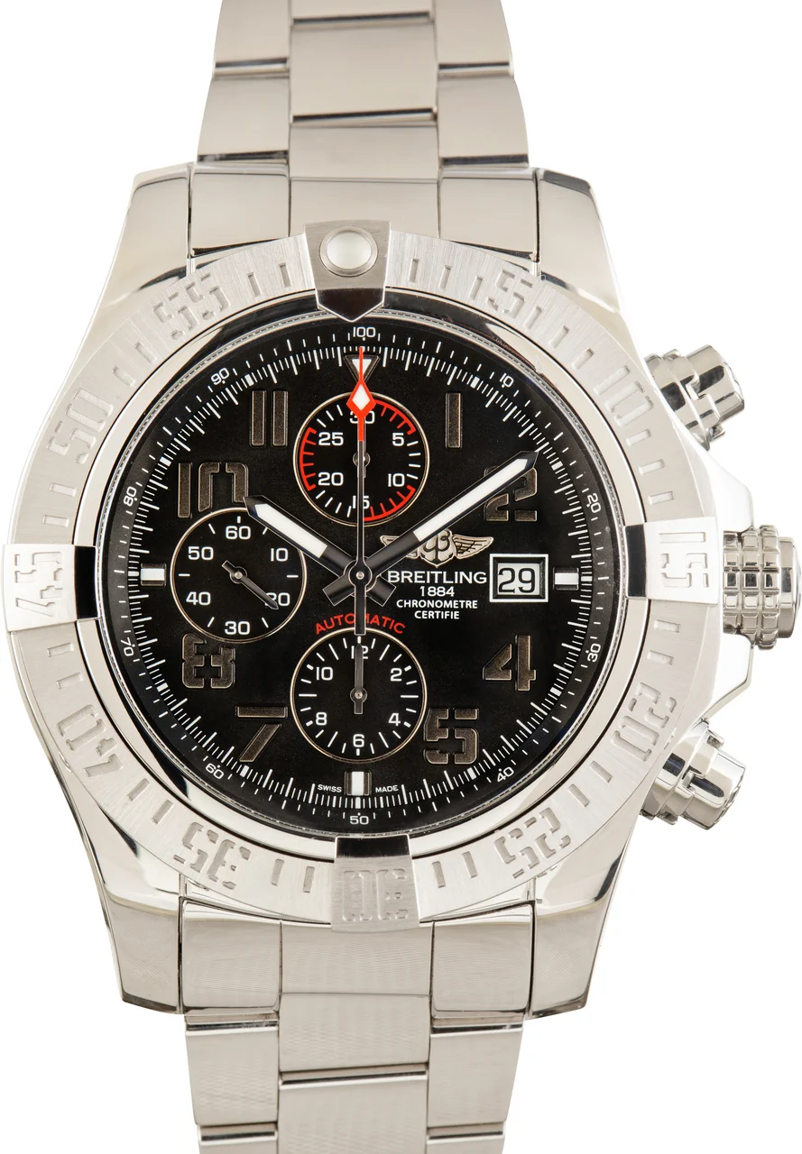Breitling Super Avenger II Black Dial A1337111/BC28 48 mm kol saati