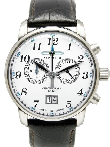 Graf Zeppelin Chronograph Big Date Watch with 12-hr Totalizer #7686-1 kol saati