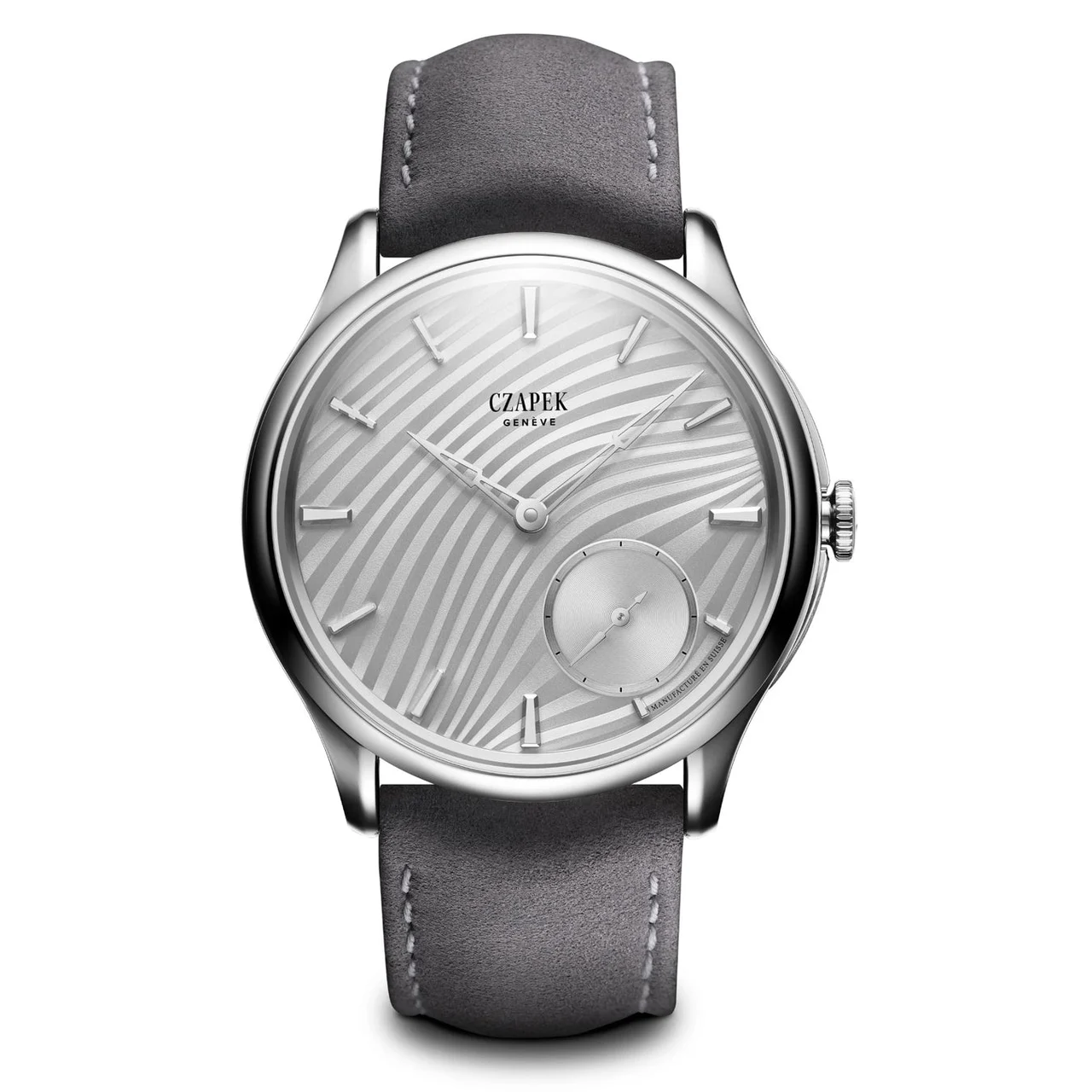 CZAPEK Promenade Plissé Pearl White plisse-white 38 mm kol saati