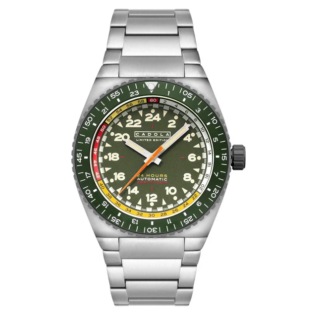 Cadola Dog Leg Automatic with Olive Green Dial #CD-1030-22 kol saati