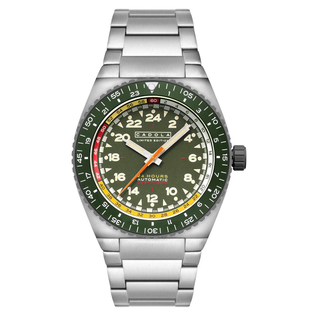 Cadola Dog Leg Automatic with Olive Green Dial #CD-1030-22 kol saati