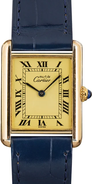 Cartier Tank Vermeil Roman Dial 104420 kol saati