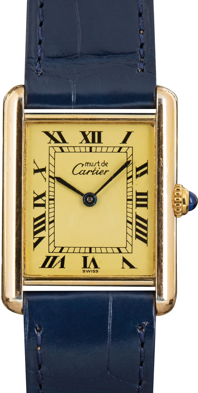 Cartier Tank Vermeil Roman Dial 104420 kol saati