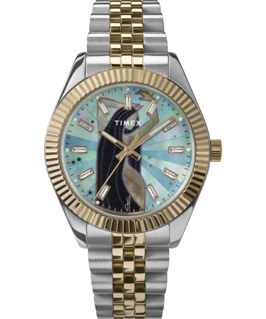 Timex Jacquie Aiche Musings 36mm Stainless Steel Bracelet Watch TW2W63600 kol saati