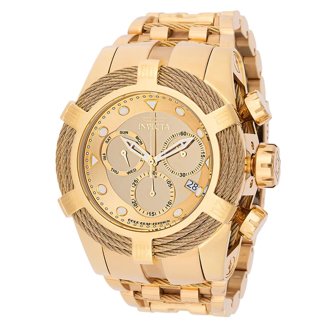 Invicta Bolt Gold Rush Swiss Ronda Z60 Caliber Watch - 53mm. Gold (48604) kol saati