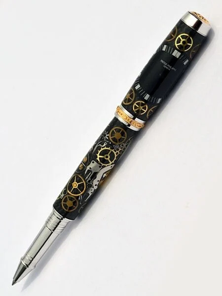 Pen Artisan Crafted Collectable made with Patek Philippe dial and assorted gears, cogs, screws and bridges #WPP601RB kol saati
