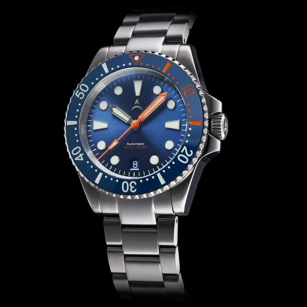 Axios Ironclad 500-Meter Swiss Automatic Dive Watch with DD AR Sapphire Crystal #AX-IC-02 40 mm kol saati