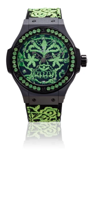 Hublot HUBLOT REF. 343.CG.6590.NR.1222, BIG BANG SUGAR SKULL FLUO MALACHITE GREEN, CERAMIC