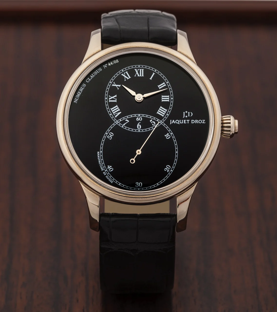 Jaquet Droz JAQUET DROZ REF. J014014 MEDIUM GRANDE SECONDE BLACK ENAMEL kol saati