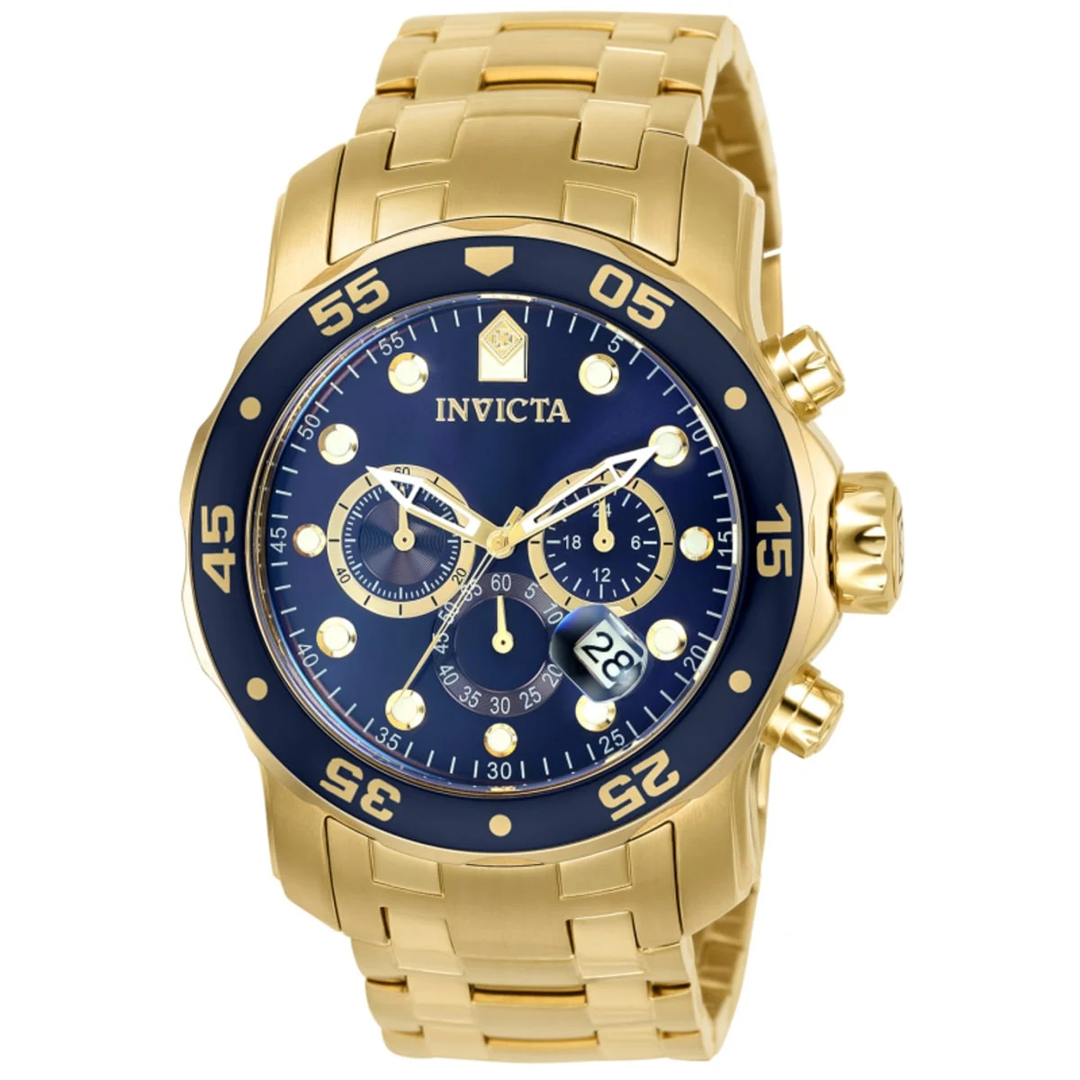 Invicta Pro Diver SCUBA Watch - 48mm, Gold (0073) 48 mm kol saati