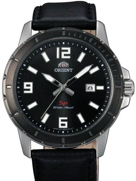 Orient Nite II Quartz Watch with Radiant Black Dial and Bezel #UNE2004B 41 mm kol saati