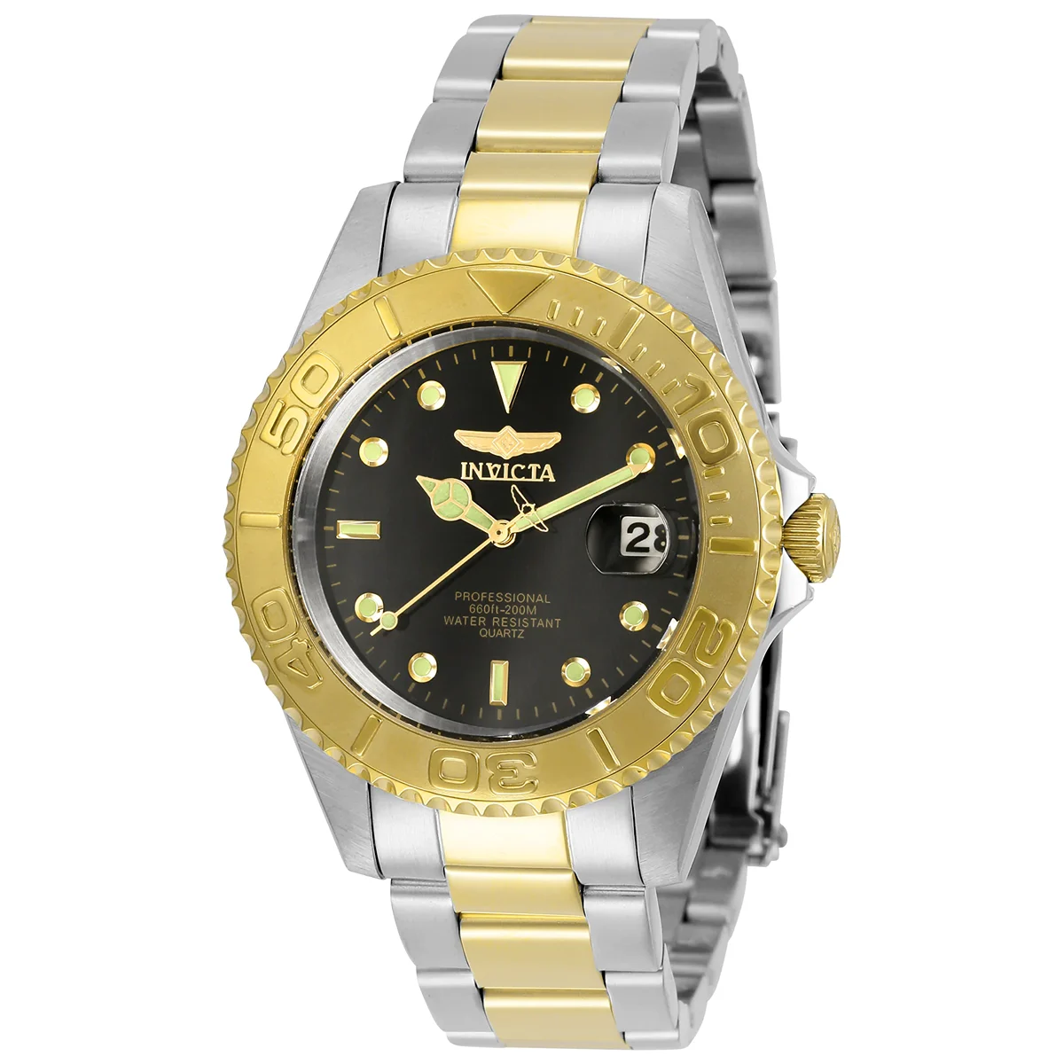 Invicta Pro Diver Currentline Watch - 37.5mm, Steel, Gold (29941) 37.5 mm kol saati