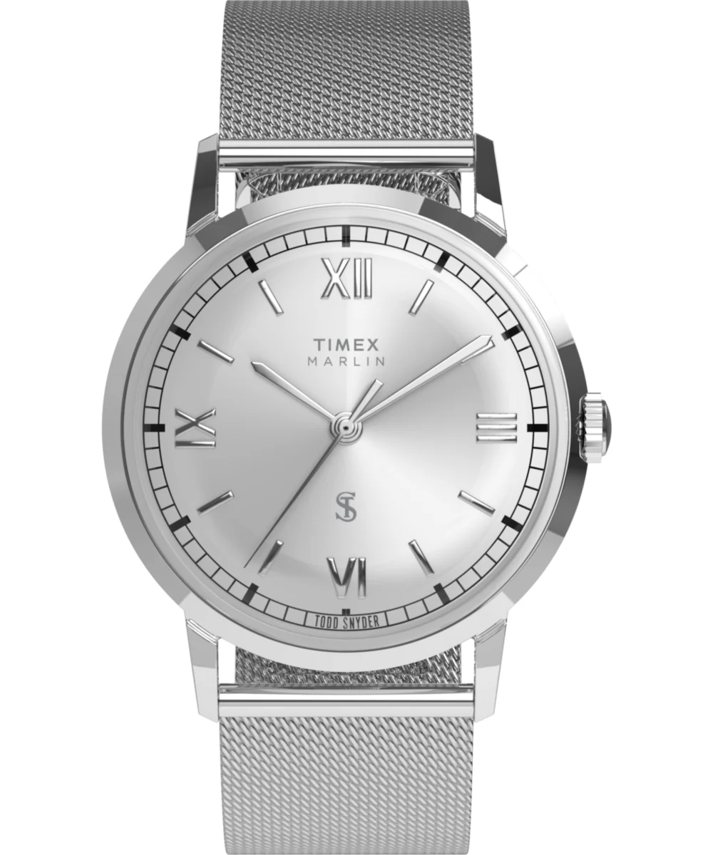 Timex Todd Snyder x Marlin® Mesh 34mm Stainless Steel Bracelet Watch TW2Y83800 34 mm kol saati