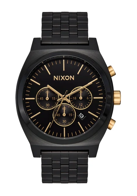 Nixon US Time Teller Chrono - Black / Black / Gold A972-5326-00 kol saati