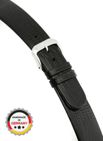 RIOS Grained Leather Bolivia - Black - Teju Lizard Grained 4213/RI kol saati