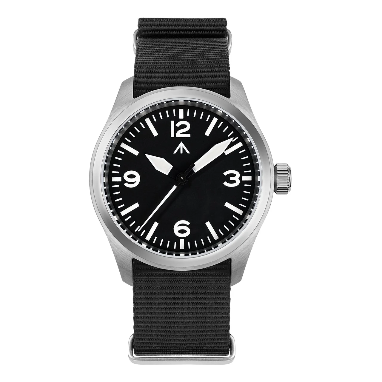 Cronos Watch Store Militado 38mm Military Watch Vintage Field Watch 369 Dial ML08 ML-ML08-369盘大剑针-黑色尼龙带 38 mm kol saati