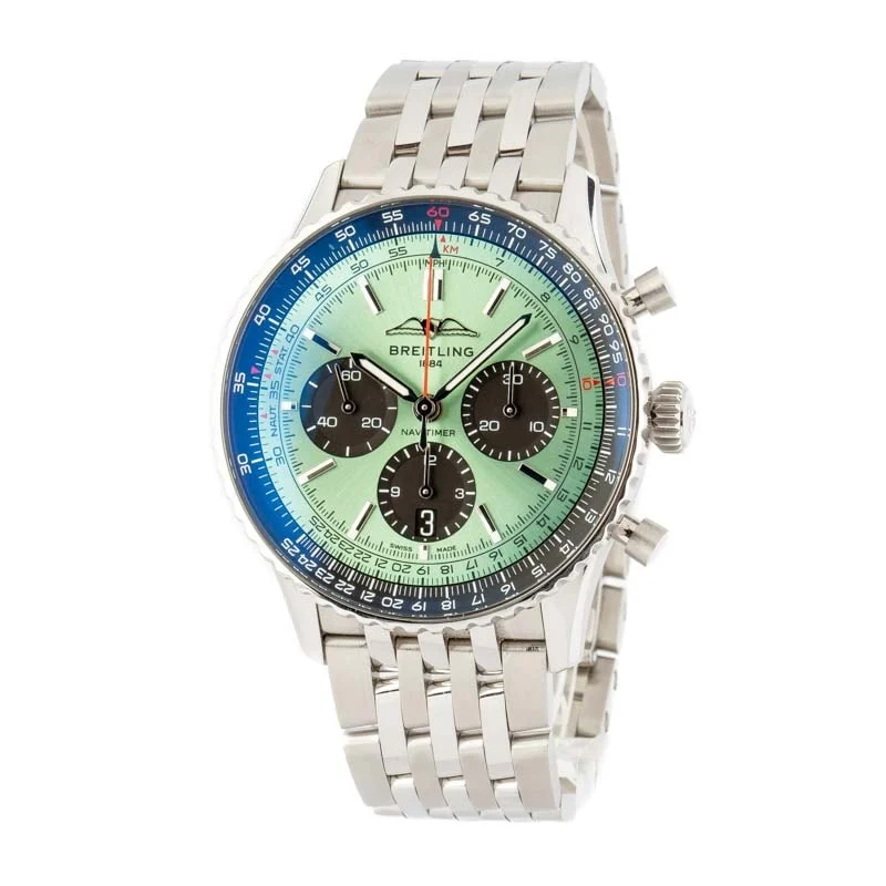 Breitling Navitimer B01 Chronograph 43 Green Dial AB0138241L1A1 43 mm kol saati