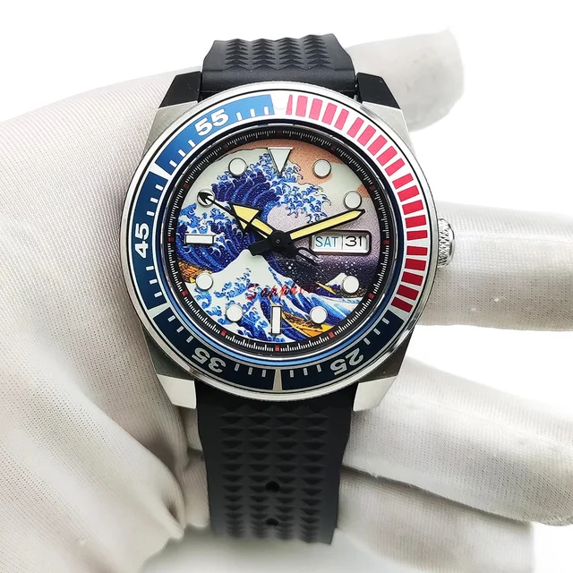 Tandorio Samurai Diver 42mm NH36A Watch Sapphire Crystal 10Bar Luminous Kanagawa DIal 1200