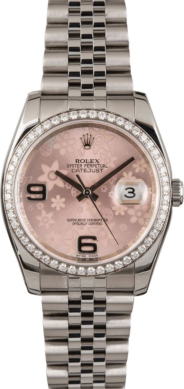 Rolex Floral Datejust 116244 Diamond Bezel T 116244PFAJ 36 mm kol saati