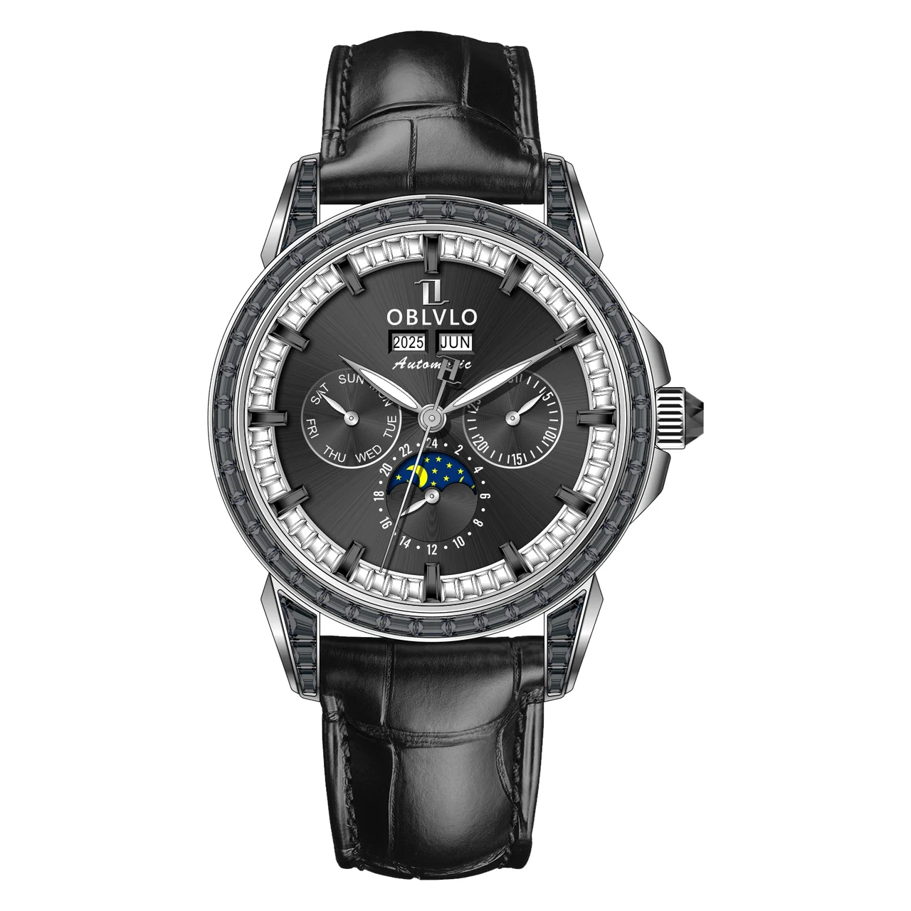 OBLVLO Gcm Series GCM-MUT-YBBL-1 41 mm kol saati