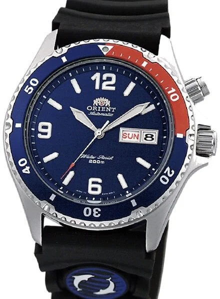 Orient Scratch and Dent - Blue Mako Automatic Dive Watch with Pepsi Bezel #CEM65003DW SND026 kol saati