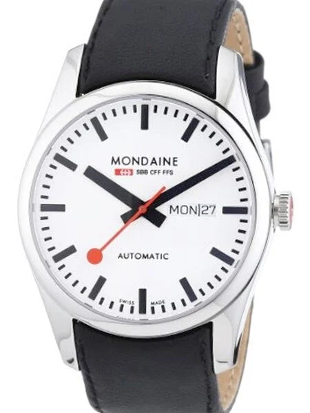 Mondaine Retro Swiss Automatic Watch with 42mm Case, Sapphire Crystal #A135-30345-11SBB 42 mm kol saati