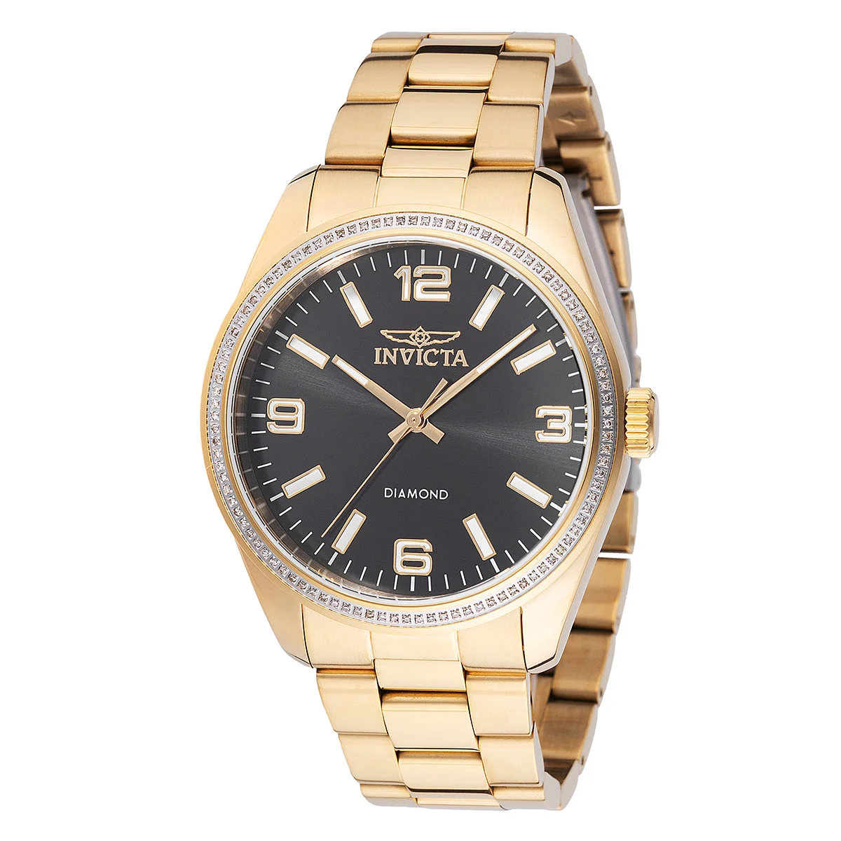 Invicta Elite Diamond 0.37 Carat Diamond Watch - 43mm, Gold (48736) 43 mm kol saati