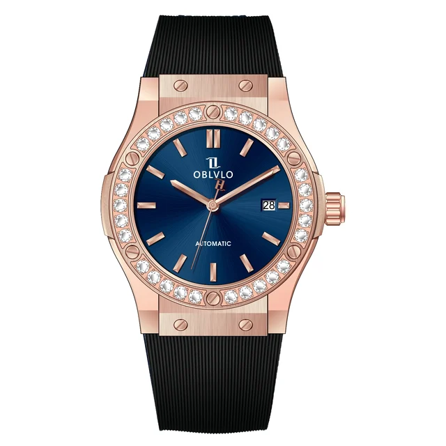 OBLVLO With Automatic ,Blue Dial HM-SIM-D-PLB HM Series,42mm,Rubber With Automatic ,Blue D