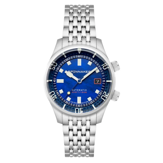 Spinnaker Bradner LE Pearl Diver Indigo Mirage Watch #SP-5158-33 kol saati
