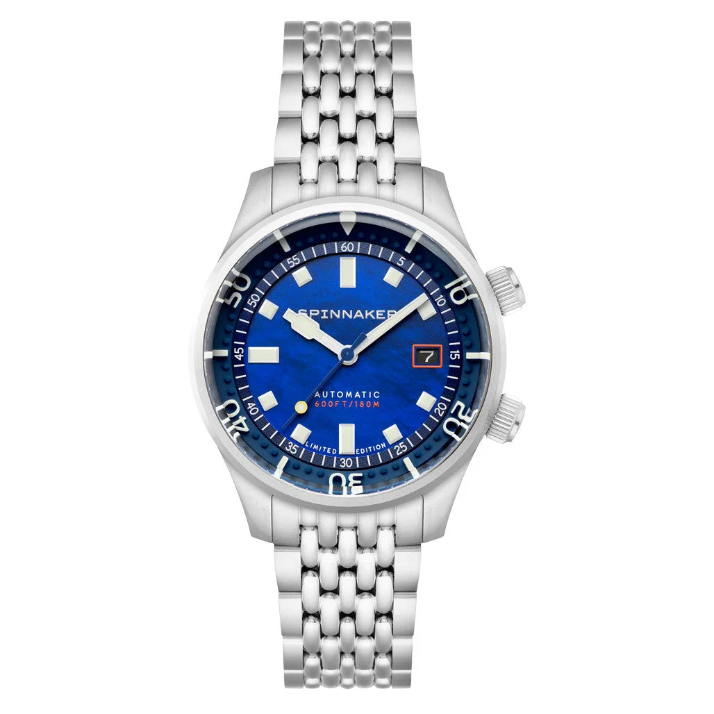 Spinnaker Bradner LE Pearl Diver Indigo Mirage Watch #SP-5158-33 42 mm kol saati